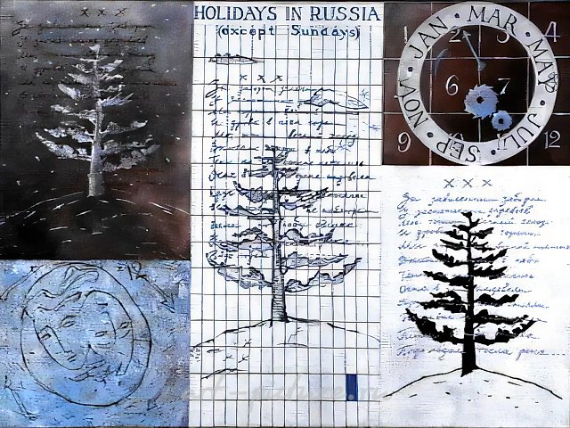 Каникулы в России, 1992, холст, см. техника, 180х120