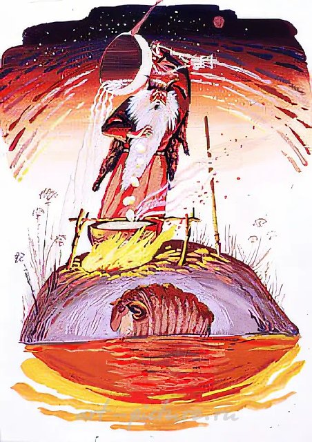 Июнь, злой месяц, 1991, гуашь, 55x35. Собственность автора