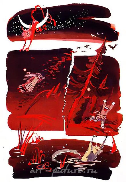 Июль, суховей, 1991, гуашь, 55x35. Собственность автора