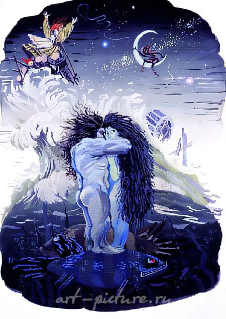 Апрель, свадьба Вумуртов, 1991, гуашь, 55x35. Собственность автора