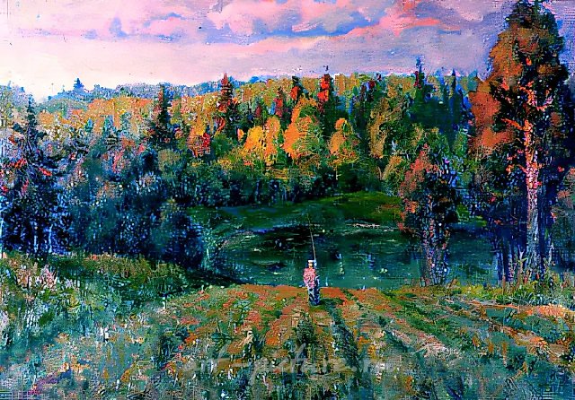 Последний луч, 1991, гуашь, 55x35. Собственность автора
