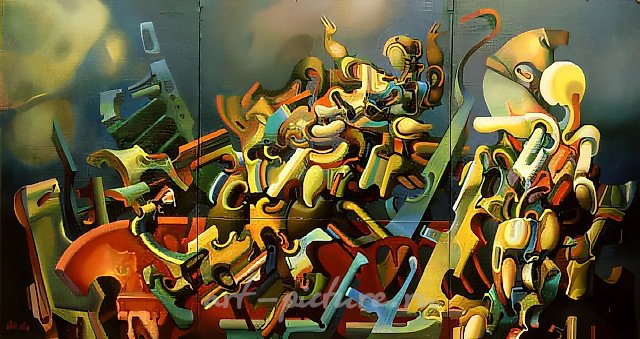 Overcoming, 1986, canvas, oil, 139x257. Author`s property