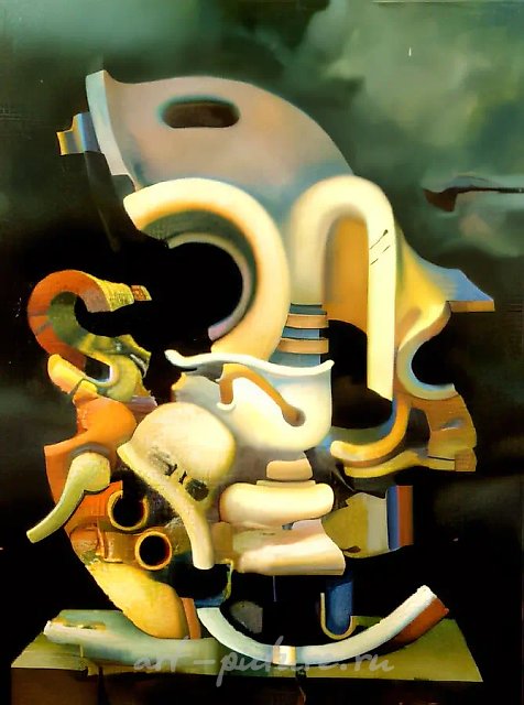 Магическая скульптура, 1990, холст, масло, 80х60 Собственность автора