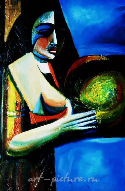 Вечерний мотив, 1991, картон, масло, 60х80 Собственность автора