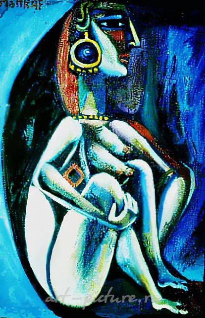 Сидящая женщина, 1991, картон, масло, 50х60 Собственность автора