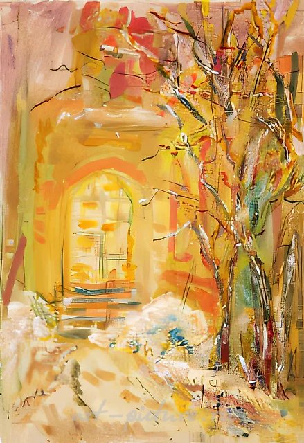 Московский вечер, 1962, бумага, акварель, 68х43