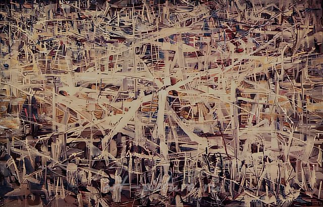Композиция, 1990, холст, темпера, 90x140
