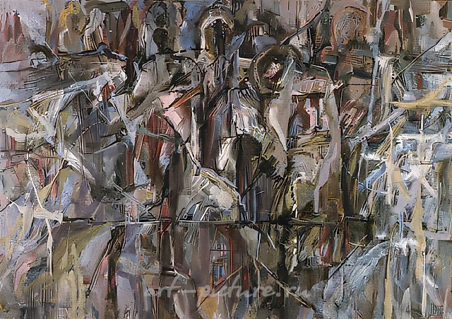 Composition 27-86, 1986, paper, distemper, 59x84 Property of Tretyakov Art Gallery. Moscow.