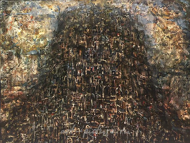 Башня, 1989, холст, темпера, 61x82