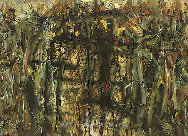Композиция 23-89, 1989, бумага, темпера, 66x89