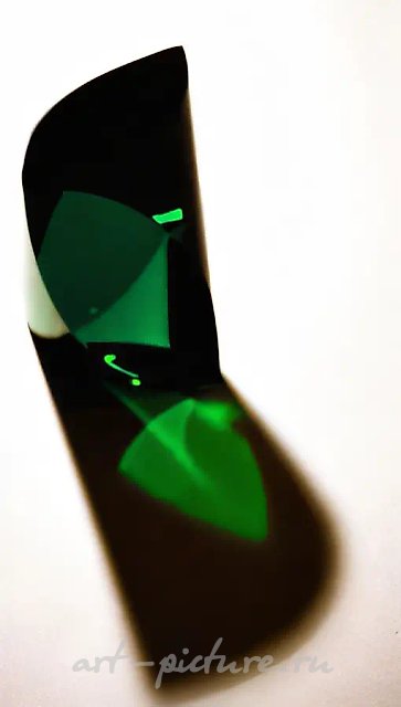 Зеленый объект, 1991, широкая грань, закатка, полировка, 40х80х100