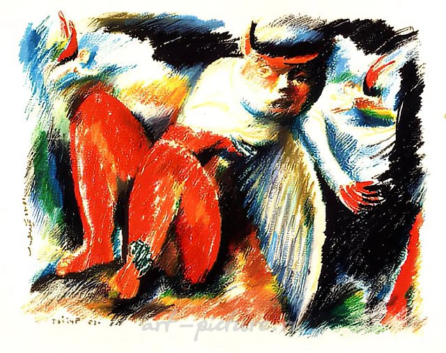Ангел на распутье, 1981, бумага, пастель, 80х60 Частное собрание