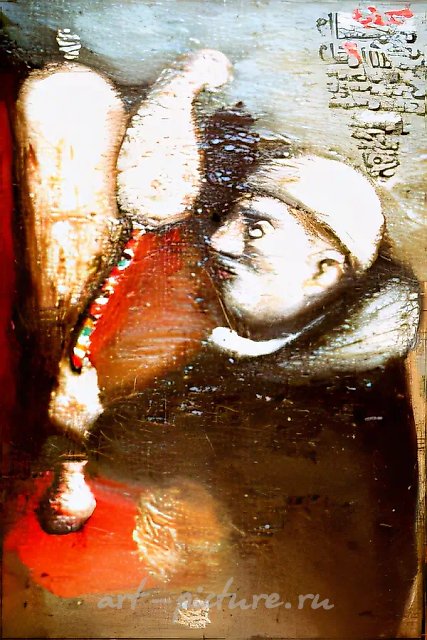 Old Man with a Buta, 1986, canvas, oil, 85x60. Author`s property
