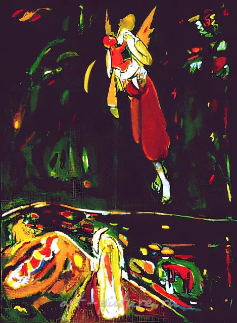 河上的圣母，1990年，布面油画，200×150 厘米，“阿尔塔”画廊藏，价格：10000美元