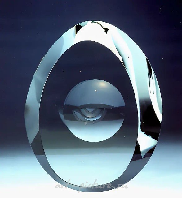 In ovo, 1992, оптич. стекло, шлифование, 250х180х60 Собственность автора