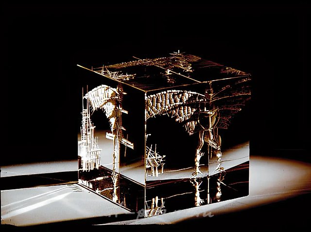 Composition, 1992, optical glass, engraving, h - 30 cm Author`s property