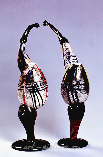 Vases, 0, glass, painting, h - 25 cm Author`s property