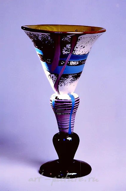 Vase, 0, glass, painting, h - 30 cm Author`s property