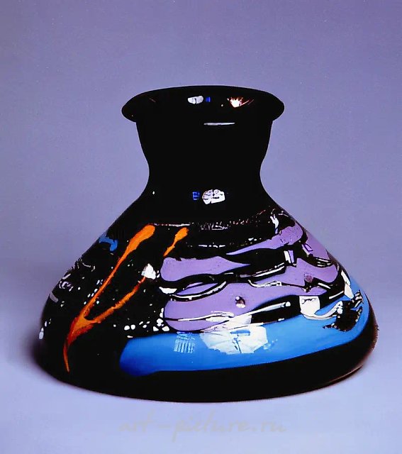 Vase, 0, glass, painting, h - 30 cm Author`s property