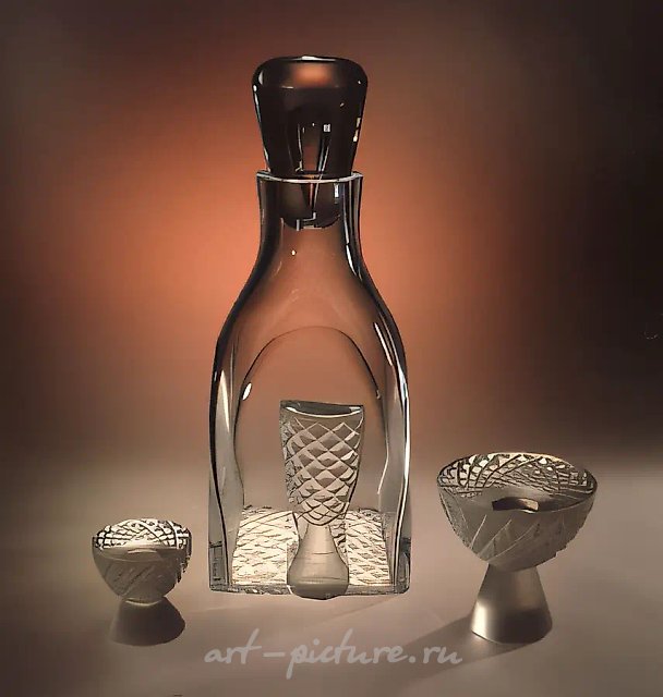 Refectory, 1985, crystal, diamond facet, matting, height 35, 12, 8. All-Russia Museum of Decorative Art