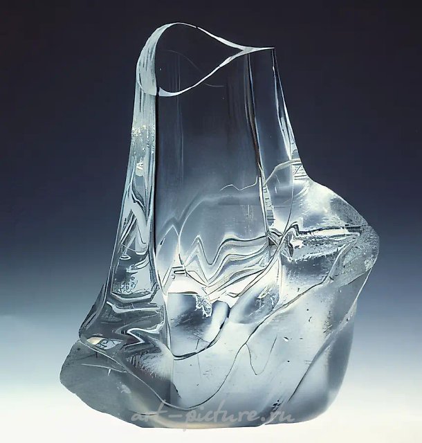 Айсберг, 1988, хрусталь, гутная техника, шлифование, высота 21 Собственность галереи "СТАНБЕТ". Москва.