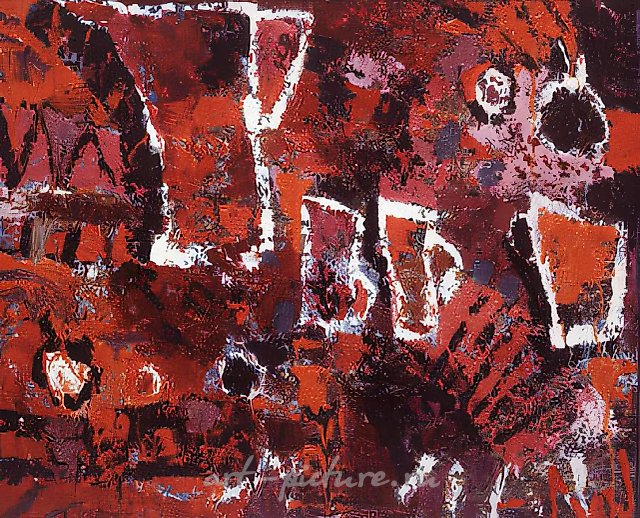 Красный натюрморт, 1991, холст, масло, 40х50