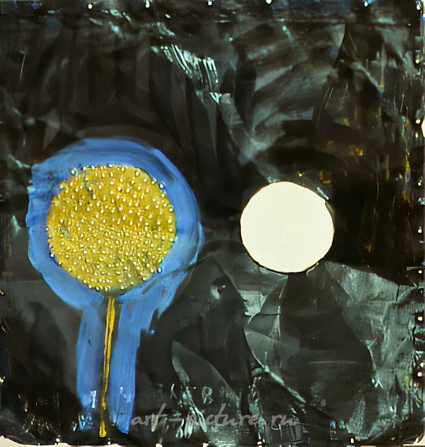 花，1990年，铁、油画，60x60cm。芬兰波尔沃市博物馆藏。