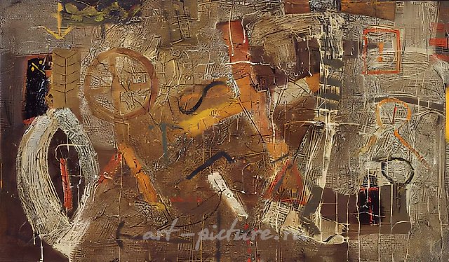Manuscript, 1990, canvas, mixed technique, 66x110