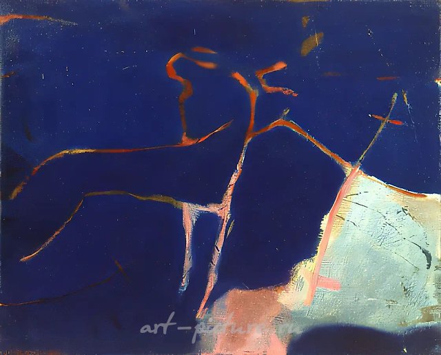 Anthropomorphous horseman, 1990, canvas, oil, 89x109