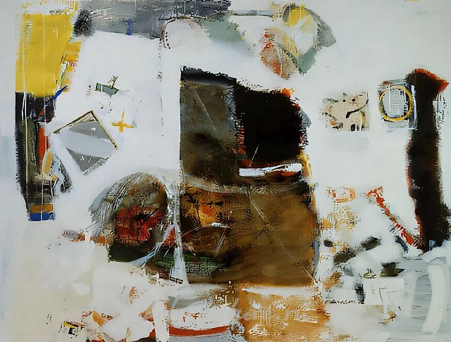 Information, 1992, canvas, mixed technique, 100x130