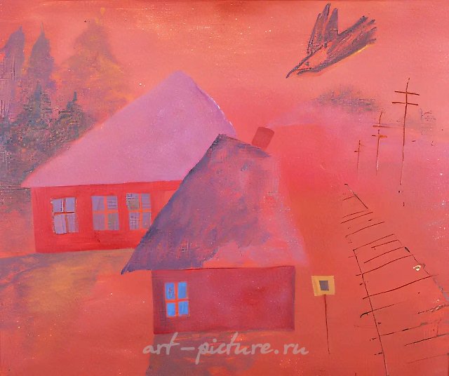 Закат, 1984, оргалит, масло, 86x105. Собственность автора