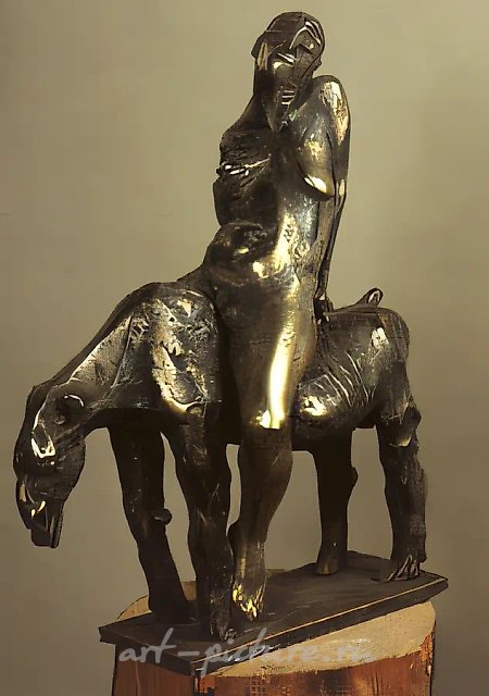 Golden donkey, 1986, bronze, silver, 45x20x40 Private collection. Belgium.