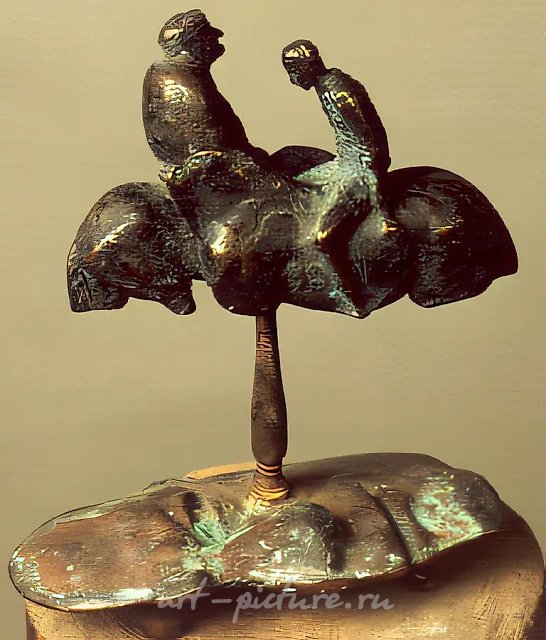 Self-portrait with Marina, 1986, bronze, 32x20x28 Author`s property