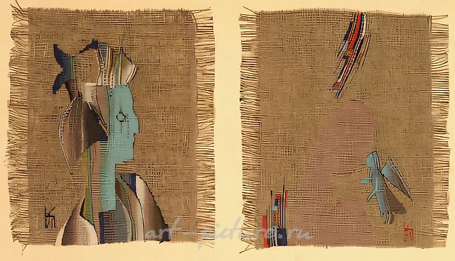 Меланхолия (мини-гобелен), 1989, ручное ткачество, 17х14, 17х14 Коллекция Bisiani Enrico