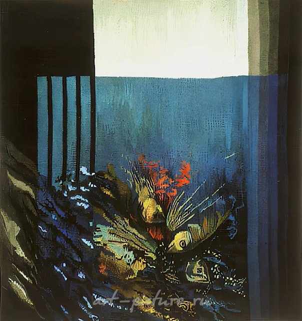 Река, 1985, ручное ткачество, шерсть, лен, 250х240 Собственность автора