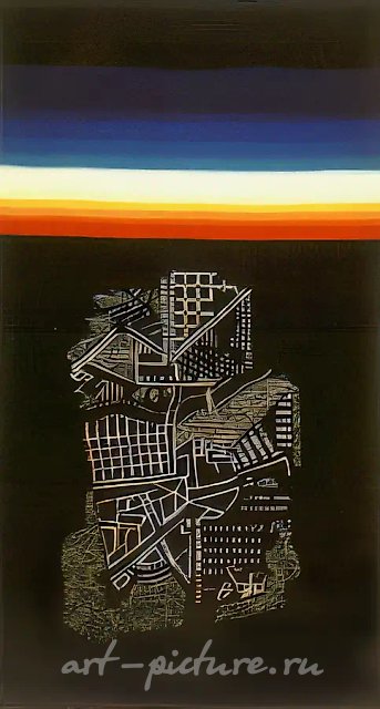 Ночной полет, 1990, ручное ткачество, шерсть, лен, 260х150 Собственность автора