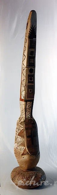 Верхний дом. Из серии «Матери Природы»., 1991, керамика, 200х42х38
