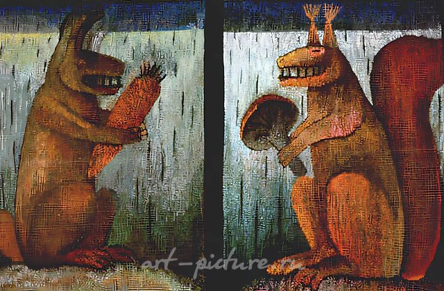 Обитатели земли, 1992, ручное ткачество, 102x146. Собственность автора