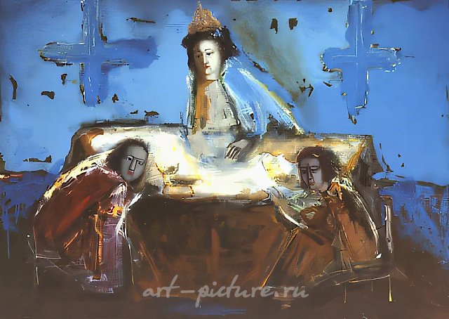 Трапеза, 1992, холст, масло, 90х100 Собственность автора