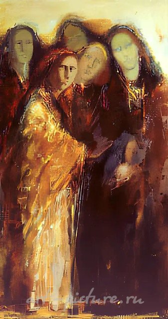Ангелы-хранители, 1991, холст, масло, 170х90 Собственность автора