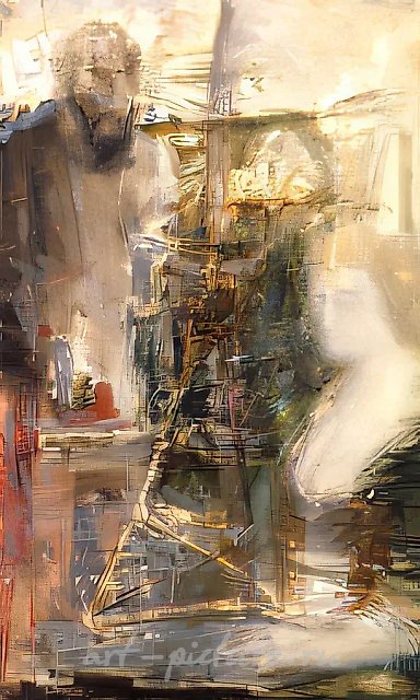 Встреча, 1991, холст, масло, 100х50 Собственность автора