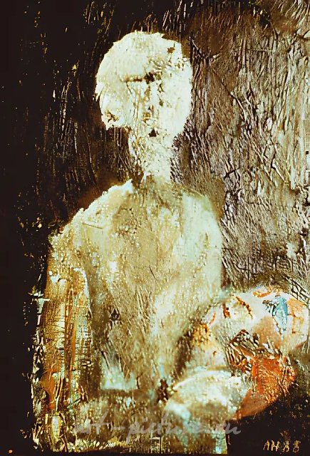 Artist, 1988, canvas, oil, 50x35