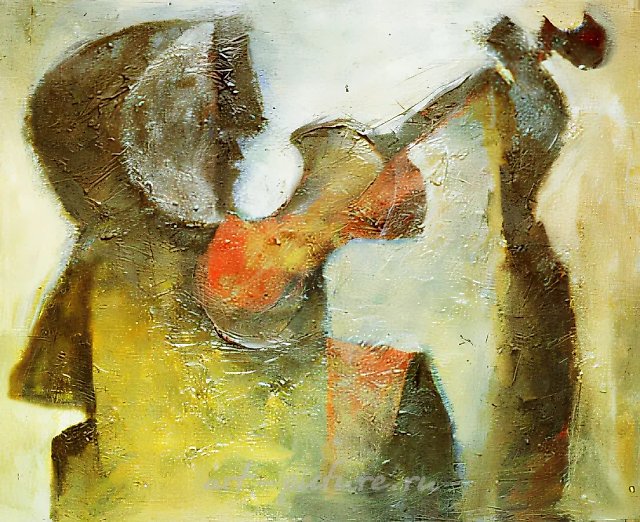 Musician, 1991, canvas, oil, 80x100