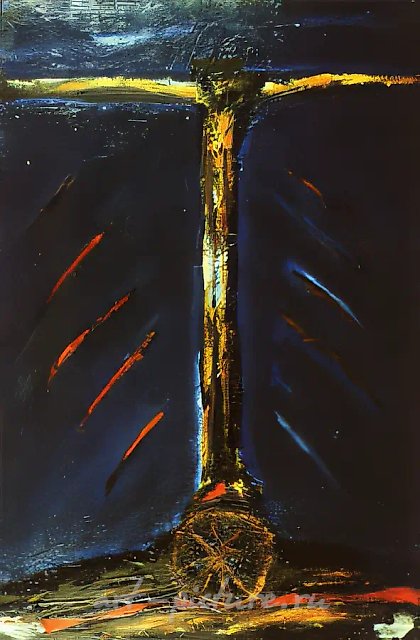 Покровительство, 1992, бумага, масло, 75x50