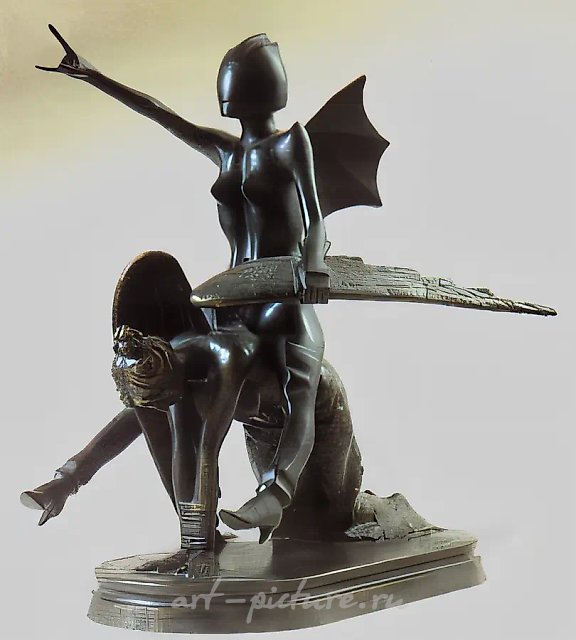 Две музы, 1991, бронза, 48х35х12