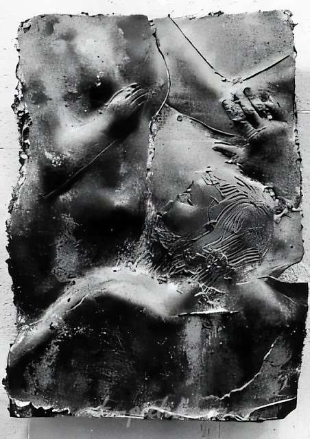 Relief «Artist and Model», 1985, bronze, 48x33x7. Author`s property