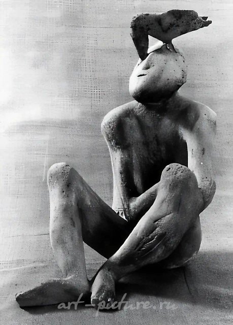 Страдание, 1982, шамот, соли, 40х30х25 Cобственность автора