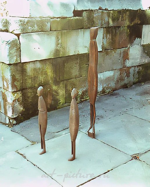Деревянные фигурки, 1989, дерево, высота 40, 90