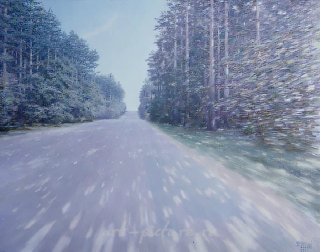 Шоссе в лесу, 1994, холст, масло, 80х100. Собственность автора