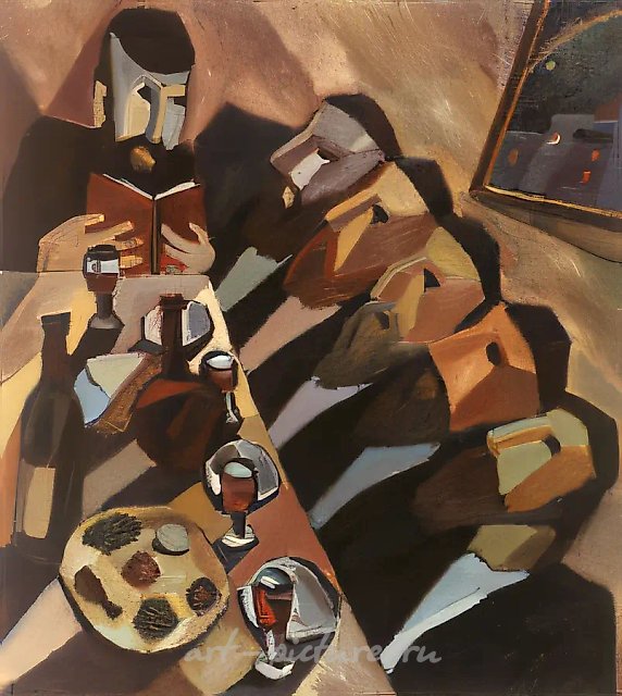 Мудрецы за пасхальным обедом, 1992, холст, масло, 110x90. Собственность автора